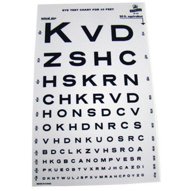 10' Snellen Eye Test Chart