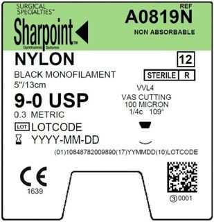 Sharpoint 2Hsl7 10-0 Bkmono Nyl 12in/30Cm, 12 per box